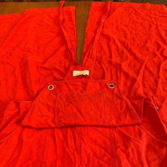 Red overalls, linen blend XL - Picture 6 of 8